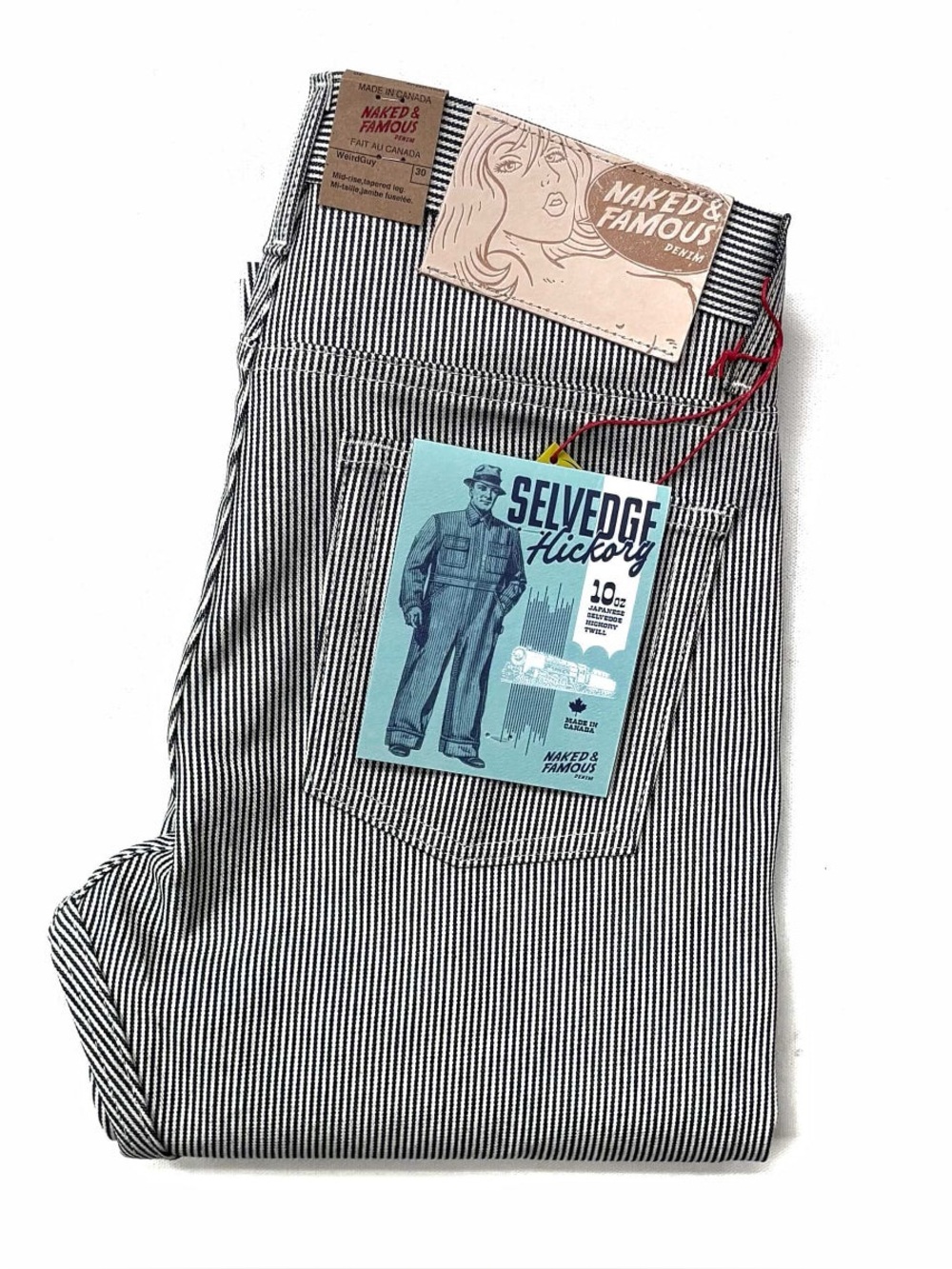 Naked & Famous Denim Selvedge Hickory Weird Guy Jeans
